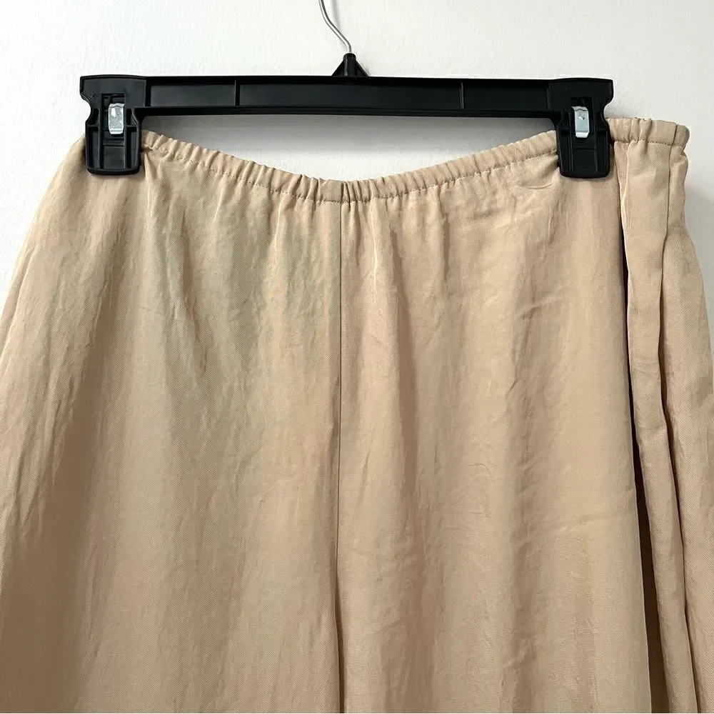 Vince Drapey Culotte Wide Leg Pull on Cropped Pants in Champagne Maiz Sz 12 NWT
